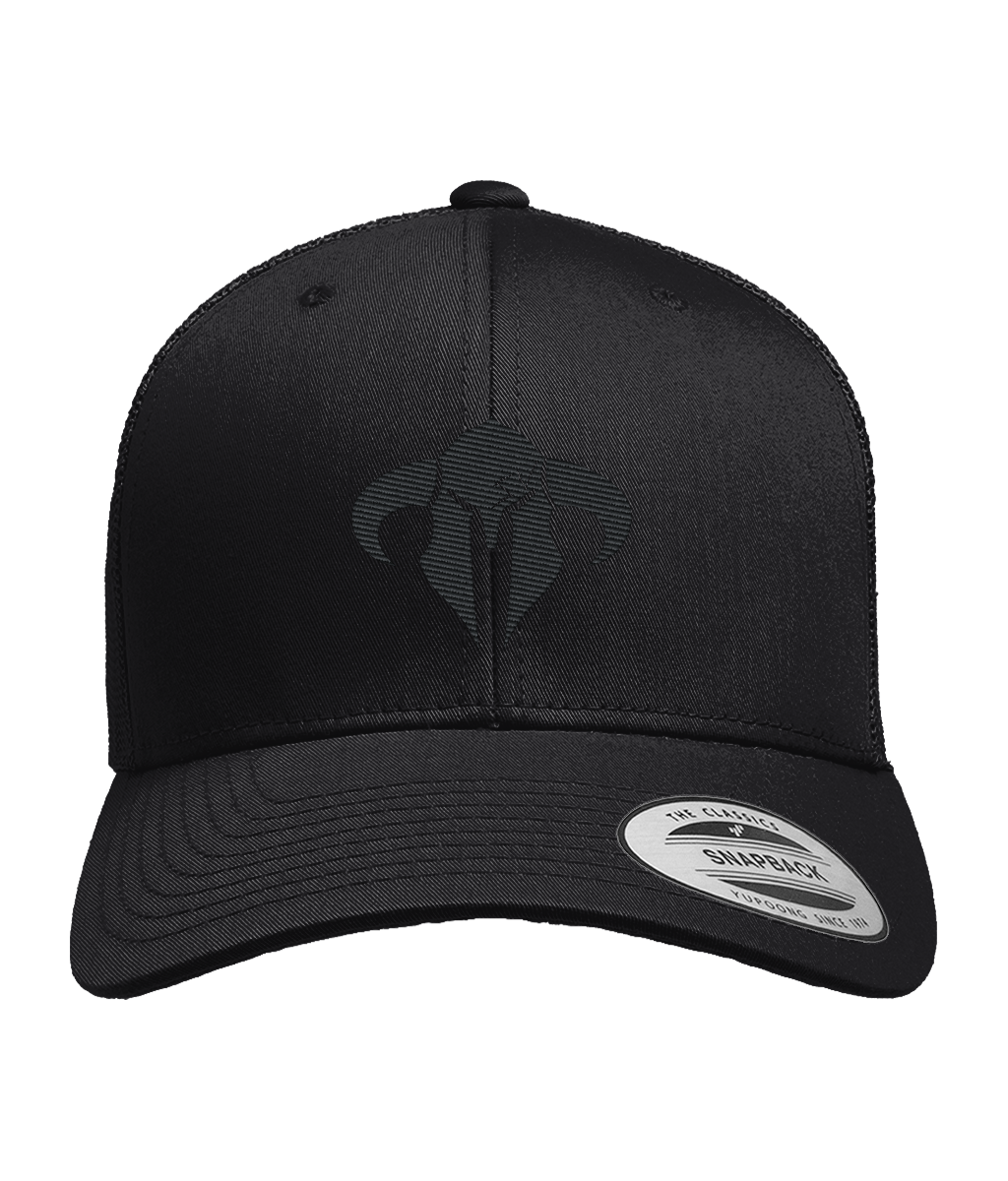 Retro Trucker Cap Black Logo